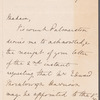 Spencer Cecil Brabazon Ponsonby-Fane to Jane Porter, autograph letter signed
