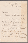 Spencer Cecil Brabazon Ponsonby-Fane to Jane Porter, autograph letter signed