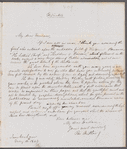 Thomas Litchfield to Jane Porter, autograph letter signed