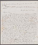 Thomas Litchfield to Jane Porter, autograph letter signed