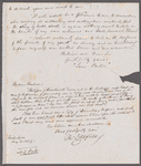 Thomas Litchfield to Jane Porter, autograph letter signed