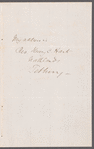 Henry C. Hart to [John Shepherd?], autograph letter signed