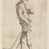 Soldier in Profile with Sword and Cane, Facing Right