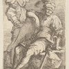 Two Soldiers, One seated with Sword and Shield