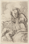 Man with Cane, Seated, and Soldier in Helmet