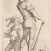 Two Soldiers, One Seen from Behind, Holding a Club