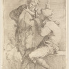 Two Soldiers, One Seated on a Square Stone