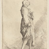 Young Woman Walking Toward the Right