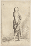 Young Woman Walking Toward the Right