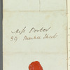 Sarah Mocatta to Jane Porter, autograph letter signed