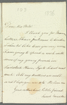 Sarah Mocatta to Jane Porter, autograph letter signed