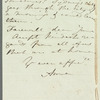 Anna Middleton to Jane Porter, autograph letter signed