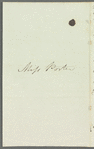 Anna Middleton to Jane Porter, autograph letter signed