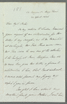 Charles Richard Vaughan to Jane Porter, autograph letter signed