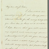 Aaron Vail to Jane Porter, autograph letter signed