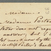 Pauline Balabin to Jane Porter, autograph letter signed