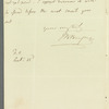 John Brodribb Bergne to Jane Porter, autograph letter signed