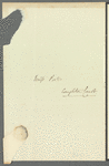John Brodribb Bergne to Jane Porter, autograph letter signed