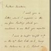 John Brodribb Bergne to Jane Porter, autograph letter signed