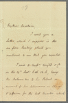 John Brodribb Bergne to Jane Porter, autograph letter signed