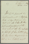 Lady Theresa Lewis to Jane Porter, autograph letter third person