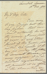 Martin Archer Shee to Jane Porter, autograph letter signed
