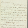 Sinckler Porter to Jane Porter, autograph letter signed