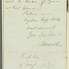 George FitzClarence, Lord Munster to Jane Porter, autograph letter signed