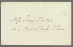 Theodore Sedgwick Fay to Jane Porter, autograph letter signed