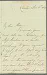 Eliza Porter to Jane Porter, autograph letter signed