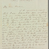 Wadham Harbin to Hannah Maria Theresa Spicer, autograph letter signed