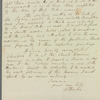 Wadham Harbin to Hannah Maria Theresa Spicer, autograph letter signed