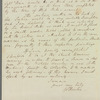 Wadham Harbin to Hannah Maria Theresa Spicer, autograph letter signed