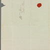Wadham Harbin to Hannah Maria Theresa Spicer, autograph letter signed
