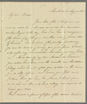 George Archer Shee to Jane Porter, autograph letter signed
