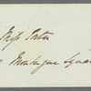 Sir Peter Laurie to Jane Porter, autograph letter signed
