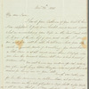 Sarah Gill to Jane Porter, autograph letter signed