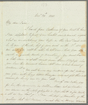 Sarah Gill to Jane Porter, autograph letter signed