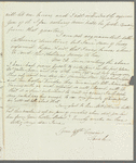 Sarah Gill to Jane Porter, autograph letter signed