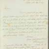 J. Robinson to Jane Porter, autograph letter signed