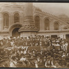 Notables in the reviewing stand during opening day parade. Alaska Yukon Pacific Exposition