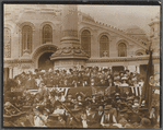 Notables in the reviewing stand during opening day parade. Alaska Yukon Pacific Exposition