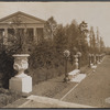 A detail of the landscaping. Music Pavillion to the left. Alaska Yukon Pacific Exposition