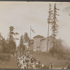 Crowds passing the California Pavillion. Alaska Yukon Pacific Exposition