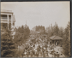 An opening day crowd. Alaska Yukon Pacific Exposition