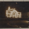 Alaska Yukon Pacific Exposition buildings were illuminated as shown in photograph six weeks before the opening of the fair