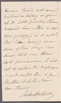 Sir Andrew Halliday to Jane Porter, autograph letter signed