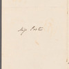 James Mackintosh to Miss Porter, autograph letter third person