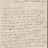 Mary Denham to Mrs. Porter, autograph letter signed
