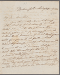 Mary Denham to Mrs. Porter, autograph letter signed